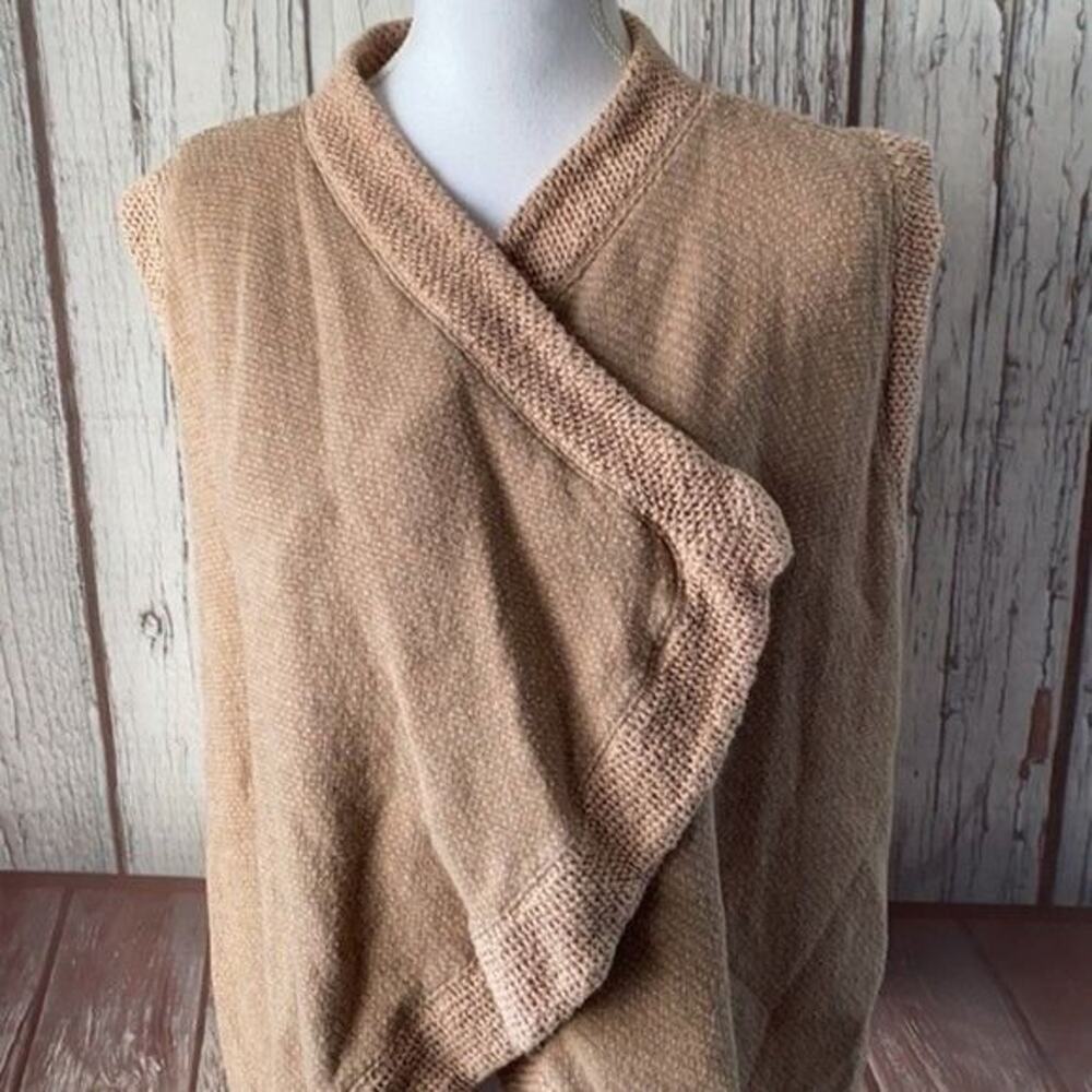 Matilda Jane Cardigan Sweater Womens Small Beige Open Sleeveless Chunky Knit - Picture 3 of 10